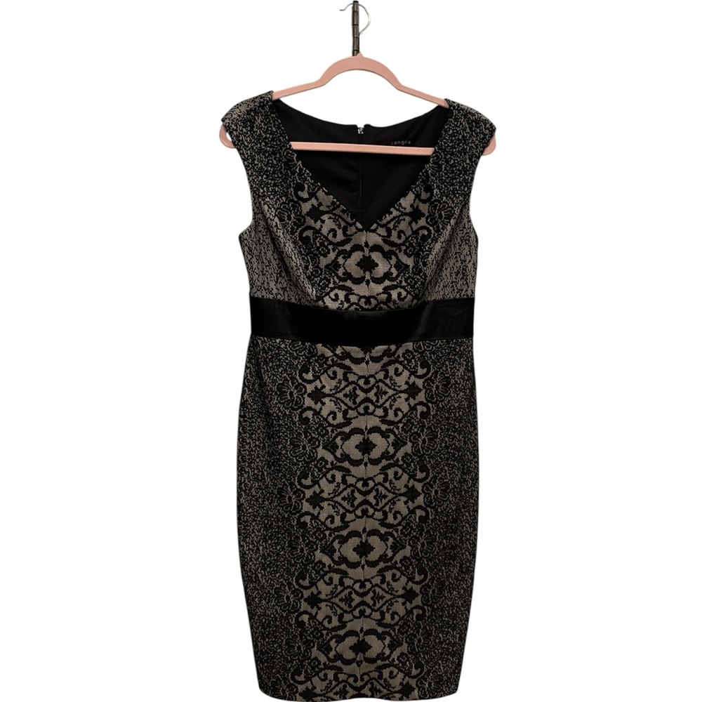Women’s Sangria Black and Tan Sheath Midi Dress size 10